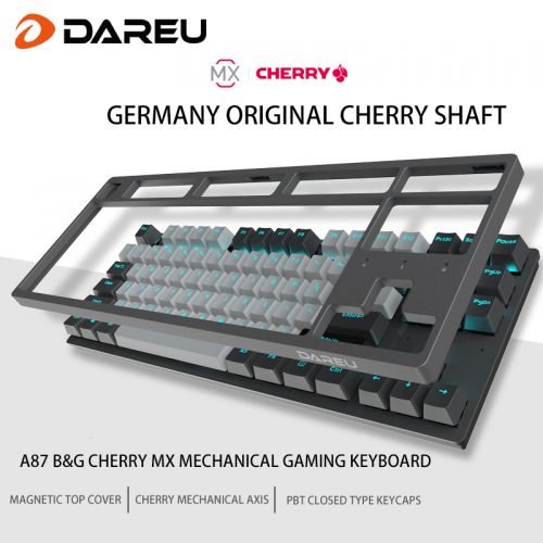 Official Dareu A87 B&G Cherry MX Axis 87 Key PBT Keycaps Wired Mechanical Gaming Keyboard