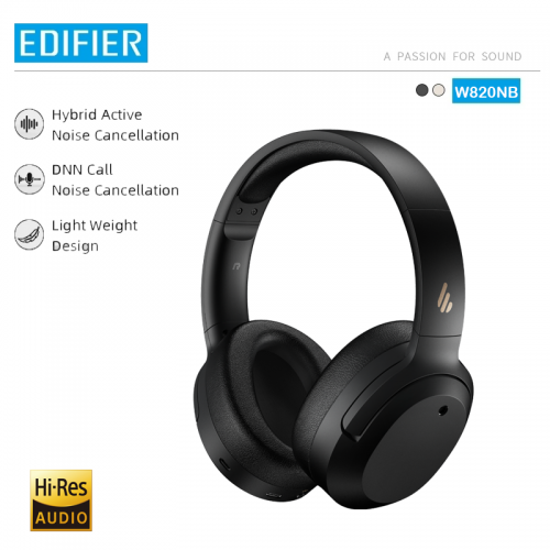 Official EDIFIER W820NB ANC Wireless Bluetooth Headphone Hi-Res Audio Bluetooth 5.0 40mm Driver Type-C Fast Charge Hybrid ANC