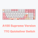 Dareu A100 Tri-mode Connection 100% Hotswap RGB LED Backlit PBT keycaps Mechanical Gaming Keyboard With TTC Gold-pink Switch