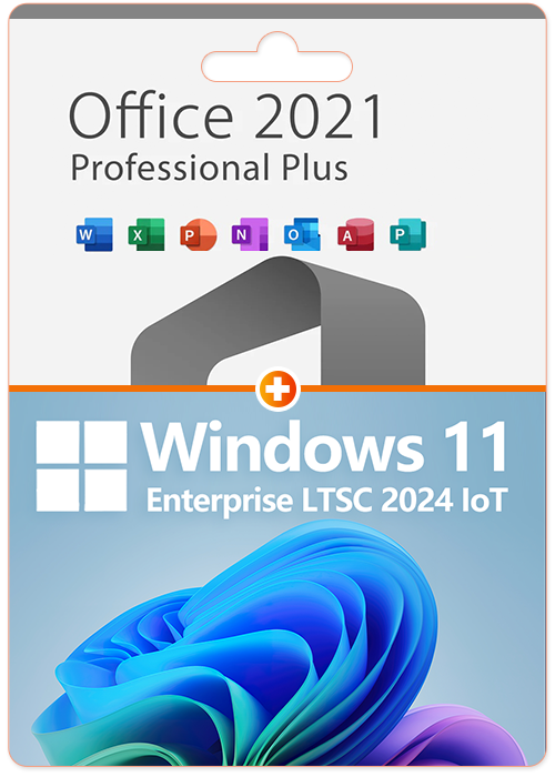 MS Win 11 Enterprise LTSC 2024 IoT Edition +MS Office2021 Professional Plus CD Keys Pack